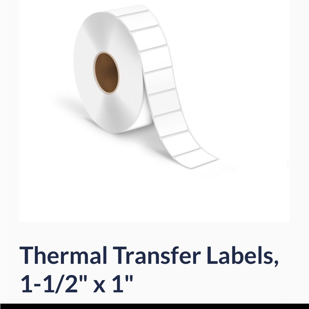 2 rolls of 1.5” x 1” Thermal Transfer Labels - 11,000 labels